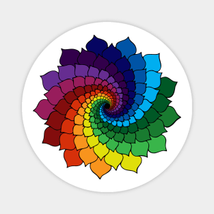 Rainbow Flower Mandala Magnet